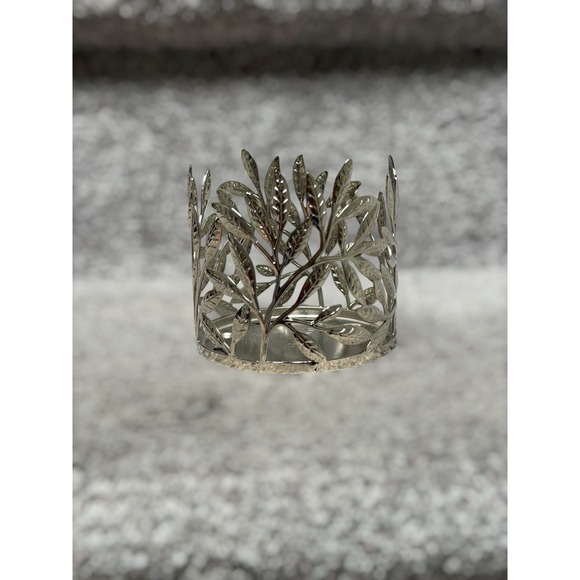 Bath & Body Works Other - Bath & Body Works Silver Botanical Candle Holder Modern Farmhouse Woodland 7 oz